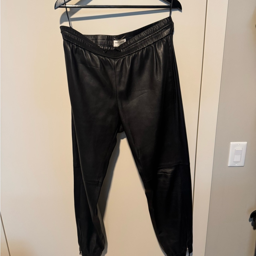 Saint Laurent Leather Joggers